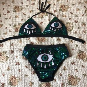 Sequin Third Eye Festival Two Piece